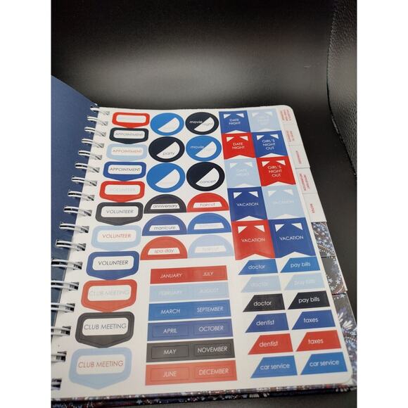 Vera Bradley 12-Month Undated Planner Fireworks Paisley NWT Weekly Monthly - Picture 3 of 5